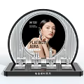 Platinum Aura Perfume Cosmetics Display Stand With Mirror And Luxury Bottles