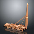 Copper Colored Military Missile Launch Vehicle With Wheeled Chassis Design