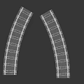 Curved Railway Tracks With Wooden Sleepers And Gravel Ballast Construction Details