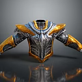 Ornate Medieval Fantasy Armor With Silver Gold Accents And Shoulder Details