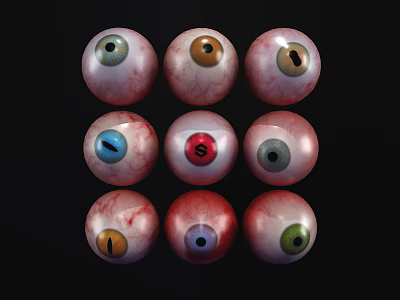 Ophthalmic Medical Device Realistic Eyeball Models For Training With Different Colors 3d model