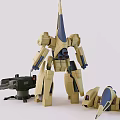 Collectible Robot Model Figure With Weapon Attachment And Component Parts