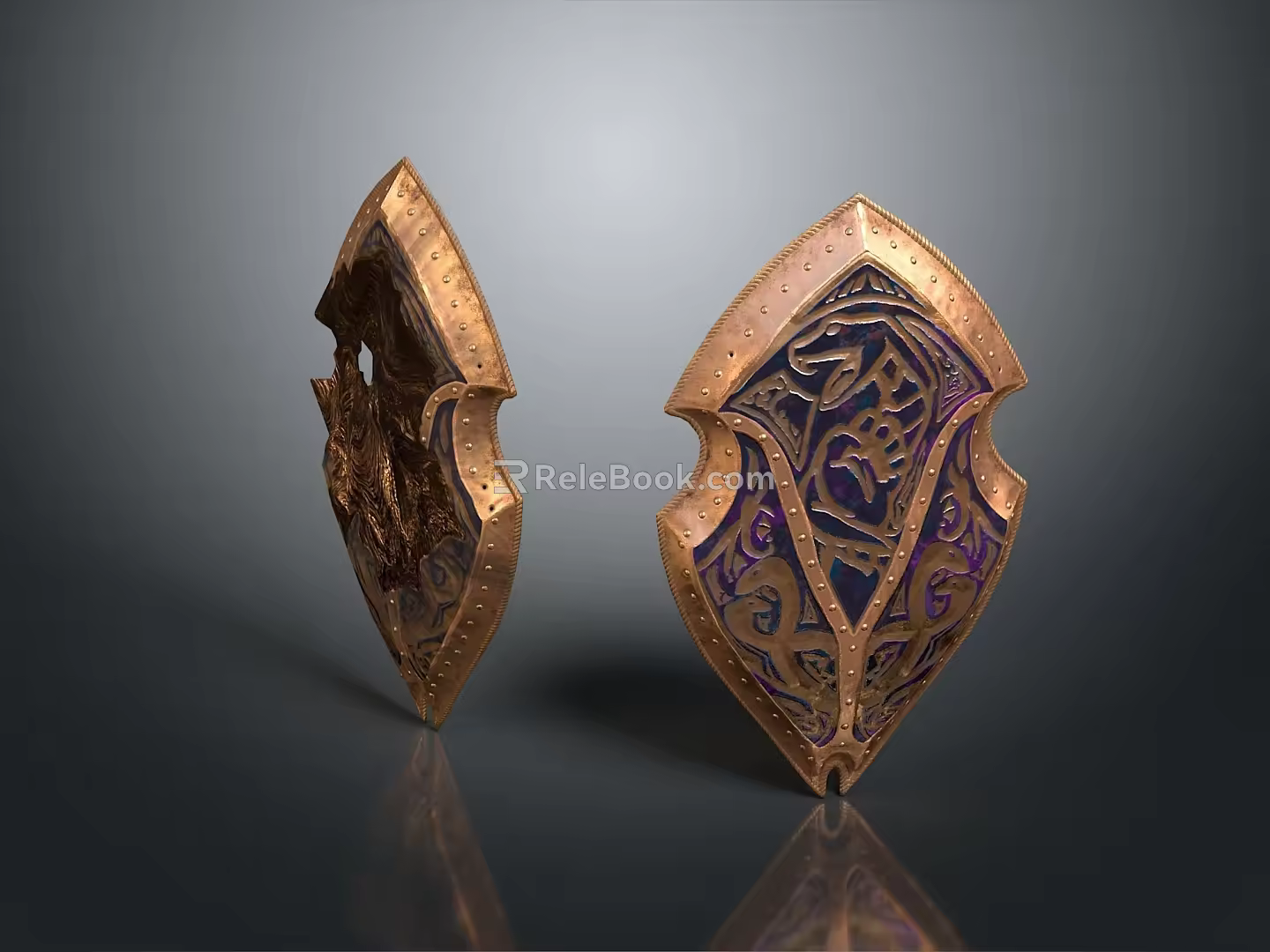 Medieval Shield Ancient Shield Defensive Weapon Ancient Shield Iron Shield Protective Shield Wooden Shield 3d model