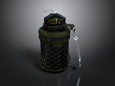 Green Industrial Container With Hexagonal Mesh Structure Top Lid And Transparent Handle 3d model