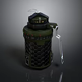 Green Industrial Container With Hexagonal Mesh Structure Top Lid And Transparent Handle