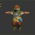 Adorable Otter Game Movie Character With Red Head White Face Green Vest And Blue Bag