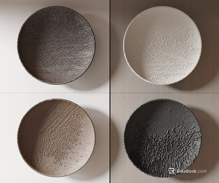 Textured Decorative Plate Wall Decor In Various Colors 3d model 