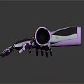 Advanced Purple Silver Mechanical Arm With Metallic Structure And Futuristic Design