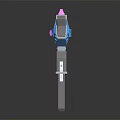 Futuristic Toy Gun With Blue Pink Silver Sleek Design Barrel Grip And Vibrant Colors