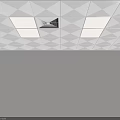 Modern Suspended Ceiling with White Panels Geometric Patterns Lights and Vents 3d model