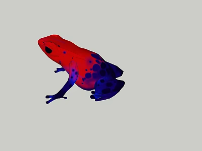 Vibrant Reptile With Red Upper Body And Blue Spotted Lower Skin Closeup View 3d model