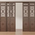 Chinese Style Wooden Sliding Doors With Carved Traditional Patterns And Elegant Design