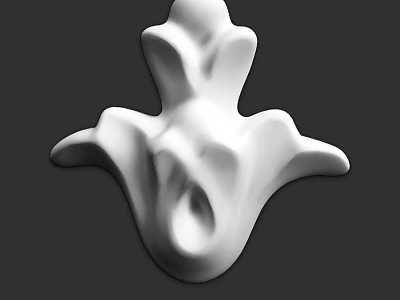 White Artistic Decorative Component 3D Designed Curved Structure With Hollow Details 3d model