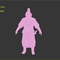 Man In Full Body Ancient Warrior Armor With Golden Decorations And Helmet