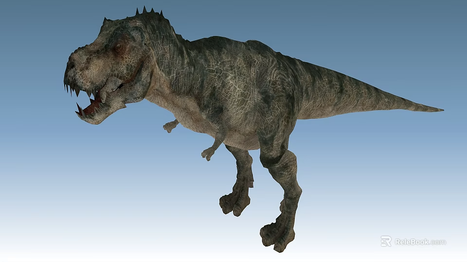 Realistic Tyrannosaurus Rex Dinosaur Model With Sharp Teeth And Textured Skin 3d model 
