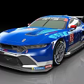 Blue Racing Car With Number 65 Sticker Aerodynamic Body And Rear Wing
