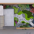 Garden Landscape Design Featuring Green Lawn Stone Pathway Decorative Stones And Lush Plants