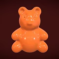 Shiny Orange Gummy Bear Sweet Chewy Candy With Bear Shape Design