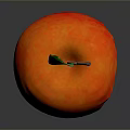 Red Bitten Apple with Green Leaf Stem and Yellow Flesh on Dark Background with Reflection