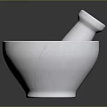 White Marble Mortar and Pestle with Smooth Surface for Household Kitchen Spices Grinding Tool