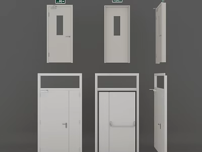 Different Types Of Interior Doors With Glass Panels And Single Double Designs 3d model