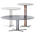 Modern Minimalist Round Coffee Tables With Three Different Heights And Metal Frame Design