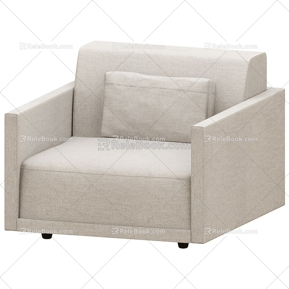 Happen Modern Fabric Single Sofa 18 3d model