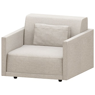 Happen Modern Fabric Single Sofa 18 3d model