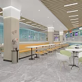 Modern Open Layout Restaurant Interior With Wooden Screens Marble Flooring And Orange Seats