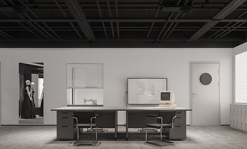 Modern public office area 3d model