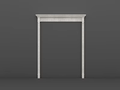 White Carved Door Frame With Ornate Details For Modern Home Interiors 3d model