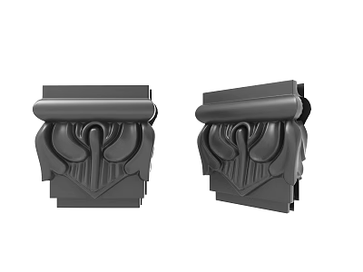 Elegant Black Carved Decorative Ornaments for Home Furniture Architectural Design 3d model
