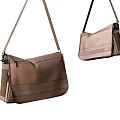 Stylish Brown Shoulder Bags With Horizontal Stripes And Durable Fabric For Everyday Use