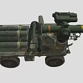 Military Vehicle With Missile Launchers Cannon And Steering Control Equipment