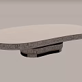 Modern Silver Coffee Table Set With Geometric Patterns And Unique Base Design 3d model