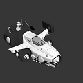 Futuristic Utility Vehicle With Mechanical Design Multiple Wheels Sensor Antenna And White Body