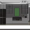 Modern Open Layout Living And Dining Room With Elegant Marble Decor And Soft Warm Lighting