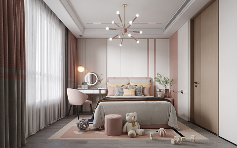 Modern Children's Room Daughter Room 3d model