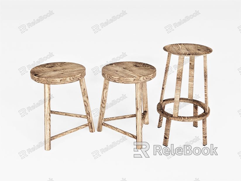 Modern Bar Stool Low Stool Bar Chair Round Stool Log Stool model