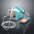 Professional Blue Soldering Iron Station With Control Unit Stand Sponge And Cable Tool 3d model