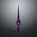 Purple Black Decorative Spear Weapon with Spiked Design and Sharp Tip