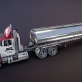 Red And White MACK Tanker Truck For Commercial Fuel Transportation