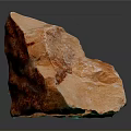 Natural Orange Rock Formation With Textured Surface And Smooth Edges 3d model