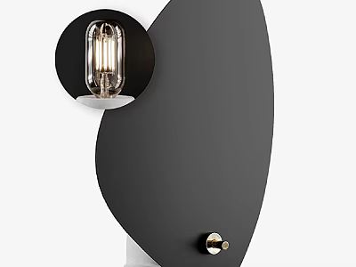 Modern Minimalist Table Lamp With Black Geometric Shade And Vintage Edison Bulb 3d model