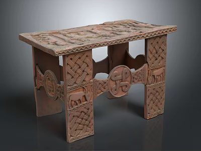 Exquisitely Crafted Ceramic Vessel Featuring Intricate Carvings Woven Patterns And Animal Designs 3d model