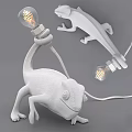 Creative Chameleon Shaped Table Lamp With Unique Design And Illuminated Bulb 3d model