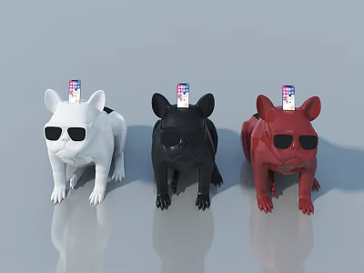 Modern Wainscoting Panels In White Black And Red For Home Decoration 3d model