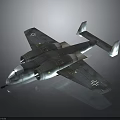 Blue Twin Engine Airplane with White Cross on Wings Metallic Finish Reflective Surface Dark Background