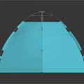 Blue Dome Shaped Camping Tent With Top Frame And Spacious Interior 3d model