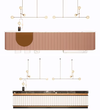 Modern Reception Desk Front Desk 3d model